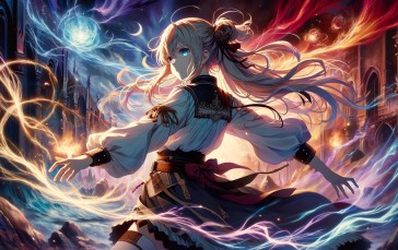 Magician, Anime Girls, Anime, Digital Art Wallpaper