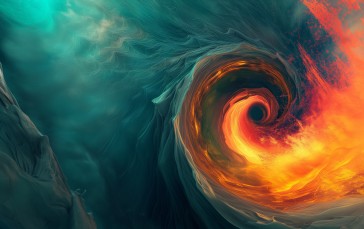 AI Art, Illustration, Fire, Swirls Wallpaper