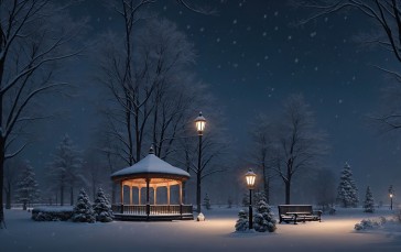 Winter, Park, Snow, Trees Wallpaper