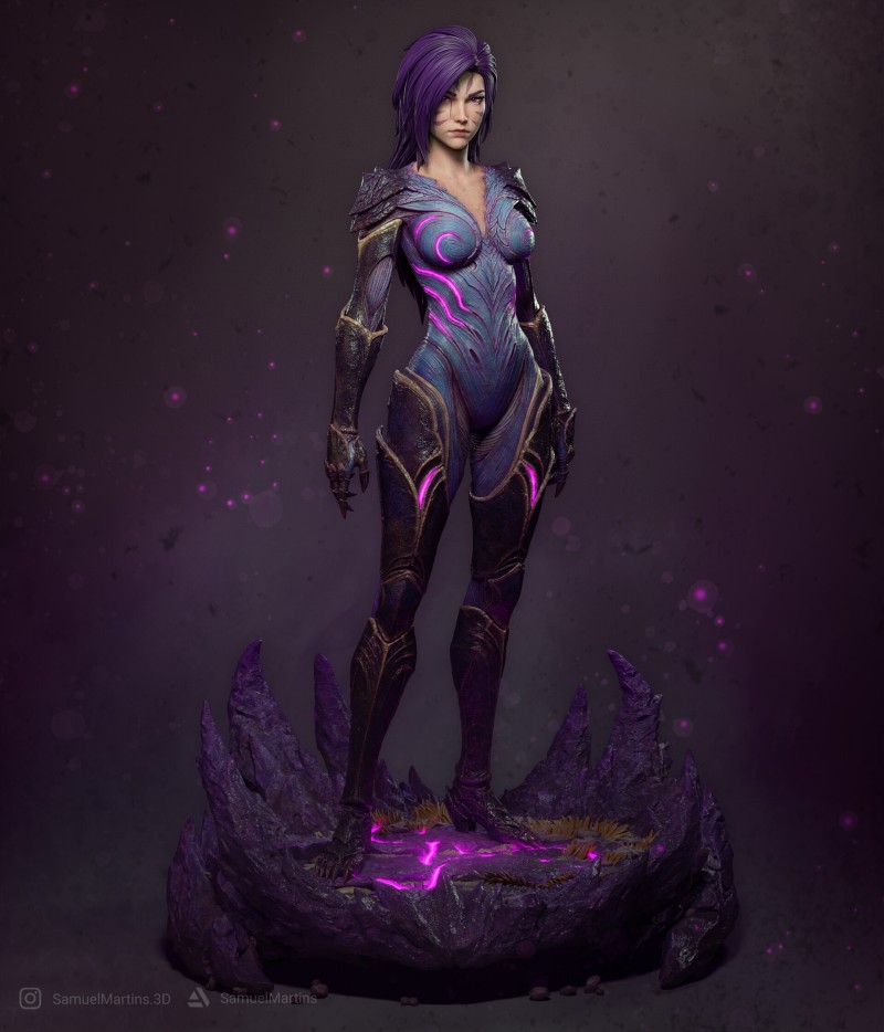 Samuel Martins, Women, Kai’Sa (League of Legends), Purple Hair Wallpaper