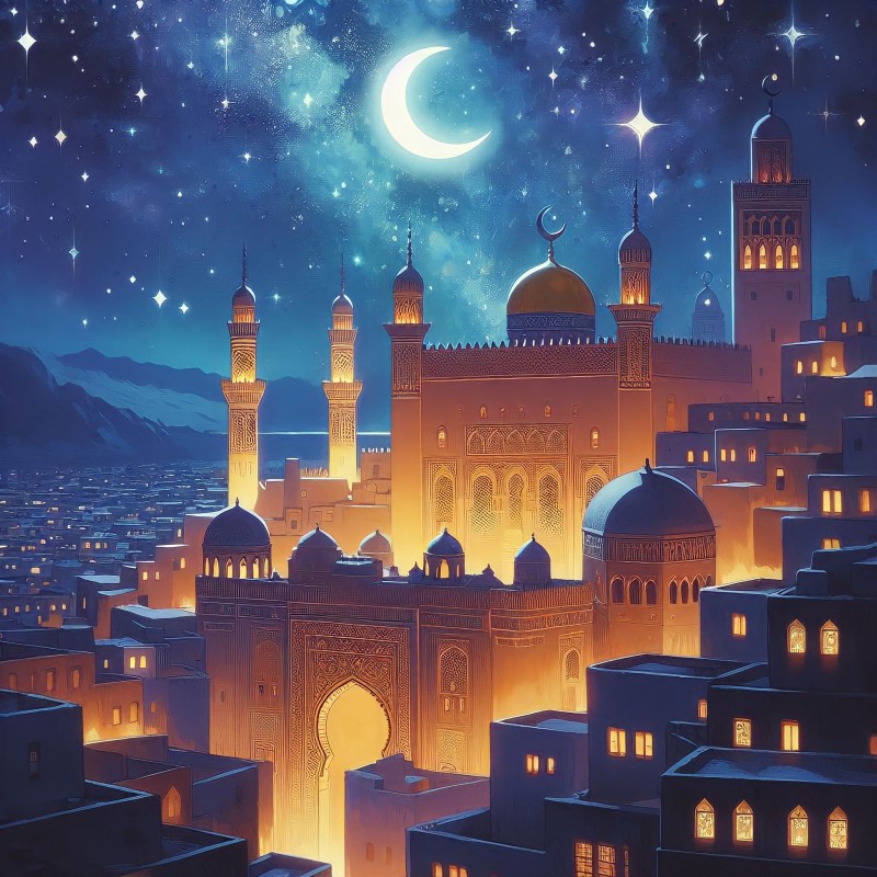 Moon, Mosque, Religion, Castle Wallpaper