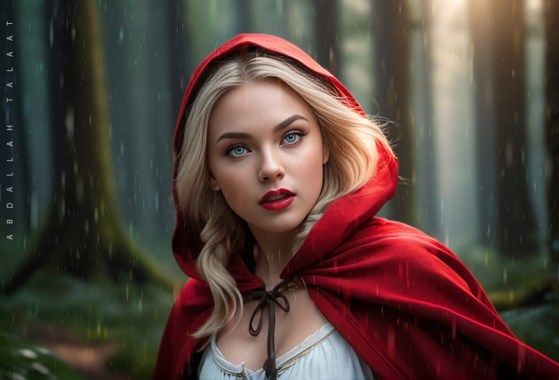 Red Riding Hood, Women, Red, Cape, Fantasy Girl, Abdallah Talaat Wallpaper