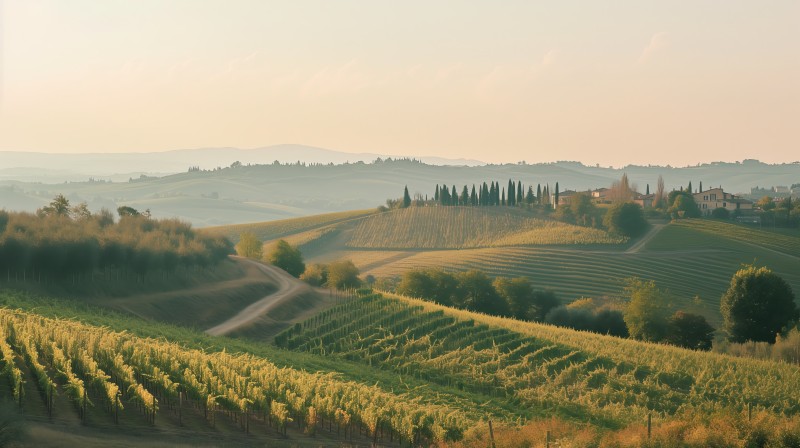 AI Art, Tuscany, Landscape, Italy Wallpaper