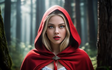 Red Riding Hood, Women, Red, Cape Wallpaper