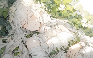 AI Art, White Hair, Anime, Anime Girls Wallpaper