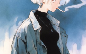 Axynchro, Retro Style, Anime Girls, AI Art Wallpaper