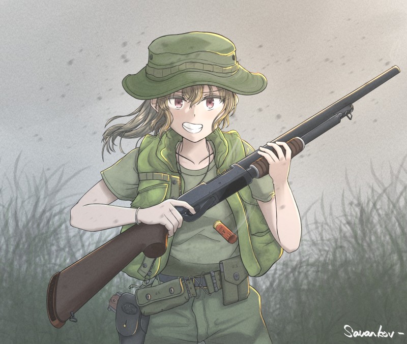 Anime Girls, Anime Girls with Guns Wallpaper
