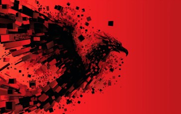 AI Art, Illustration, Red, Birds, Abstract Wallpaper