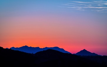Mountains, Landscape, Red, Sunset Wallpaper