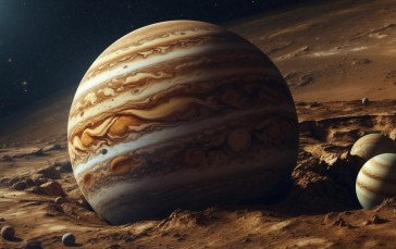 AI Art, Digital Art, Astronomy, Planet, Jupiter Wallpaper