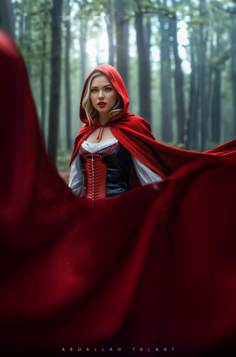 Red Riding Hood, Women, Red, Cape, Fantasy Girl Wallpaper