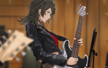 BanG Dream!, Bass Guitars, Anime Girls, Yahata Umiri Wallpaper