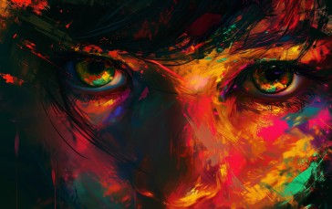 AI Art, Illustration, Women, Closeup Wallpaper