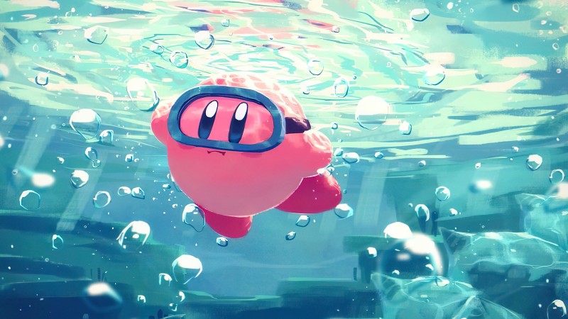 Kirby, Water, Video Game Characters, Digital Art Wallpaper