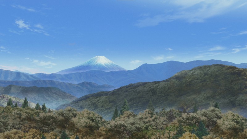 Yuru Camp, Mountains, Drawn, Snow, Forest Wallpaper