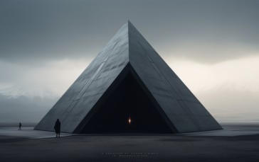 Science Fiction, Pyramid, AI Art, Dystopian Wallpaper