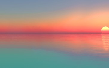 Sea, Sunset, Horizon, Dusk Wallpaper