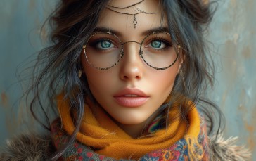 AI Art, Digital Art, Portrait, Women, Closeup Wallpaper