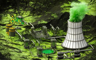 Toxic, Factories, Green, Smoke, Factory Tubes Wallpaper