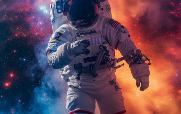 Illustration, AI Art, Portrait Display, Astronaut, Spacesuit Wallpaper