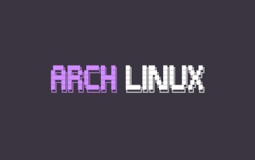 Arch Linux, ASCII Art, Terminal, Purple, Simple Background Wallpaper