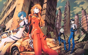 Anime, Anime Girls, Neon Genesis Evangelion, Asuka Langley Soryu, Ayanami Rei, Ikari Shinji Wallpaper
