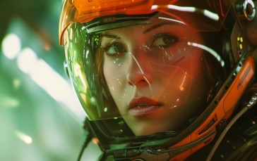 AI Art, Science Fiction, Women, Helmet, Visors Wallpaper