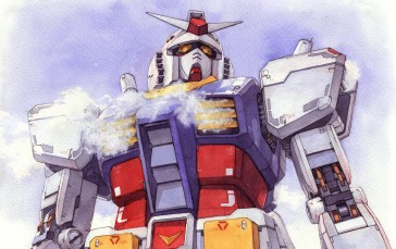 Anime, Gundam, Watercolor, Watercolor Style, Mobile Suit Gundam Wallpaper