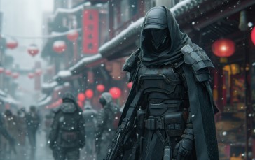 AI Art, Soldier, Guard, Asia, Science Fiction Wallpaper