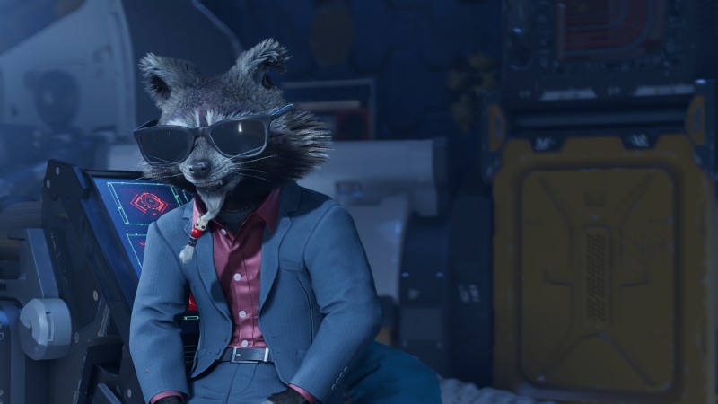 Guardians of the Galaxy (Game), Milano (spacecraft), Raccoons, Suits, Sunglasses, Rocket Raccoon Wallpaper