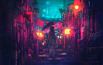 Anime, Anime Girls, Digital Art, Umbrella Wallpaper