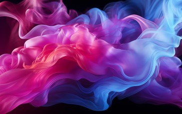AI Art, Smoke, Blue, Pink, Black Wallpaper