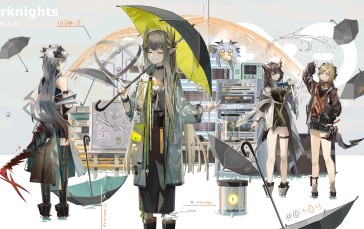 Anime, Anime Girls, Umbrella, Arknights, Saria (arknights) Wallpaper