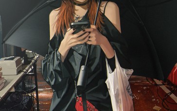 Wang Xi, Anime Girls, Portrait Display, Umbrella Wallpaper
