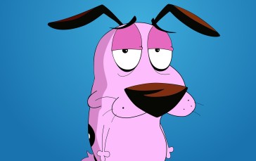 Courage the Cowardly Dog, Cartoon, Digital Art, Simple Background Wallpaper