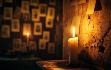 AI Art, Candles, Old Photos Wallpaper