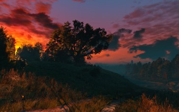 The Witcher 3: Wild Hunt, Screen Shot, Sunset Wallpaper