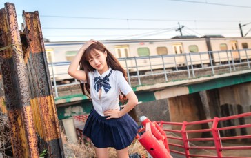 Asian, Model, Women, Taiwanese, School Uniform Wallpaper