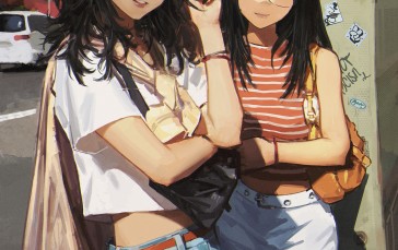 Wang Xi, Anime Girls, Dark Hair, Black Hair, Jeans Wallpaper