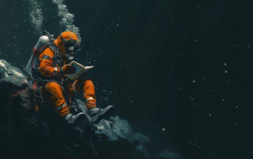 AI Art, Illustration, Divers, Reading Wallpaper