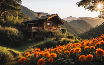 House, Architecture, Nature, Sunrise Wallpaper