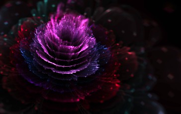Optic Fiber, Flowers, Digital Art Wallpaper