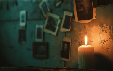 AI Art, Polaroid, Old Photos, Candles Wallpaper