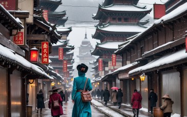 Women, Japan, Snow, Winter Wallpaper