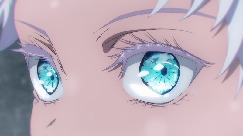 White Hair, Blue Eyes, Anime Screenshot, Jujutsu Kaisen, Satoru Gojo, White Eyebrows Wallpaper