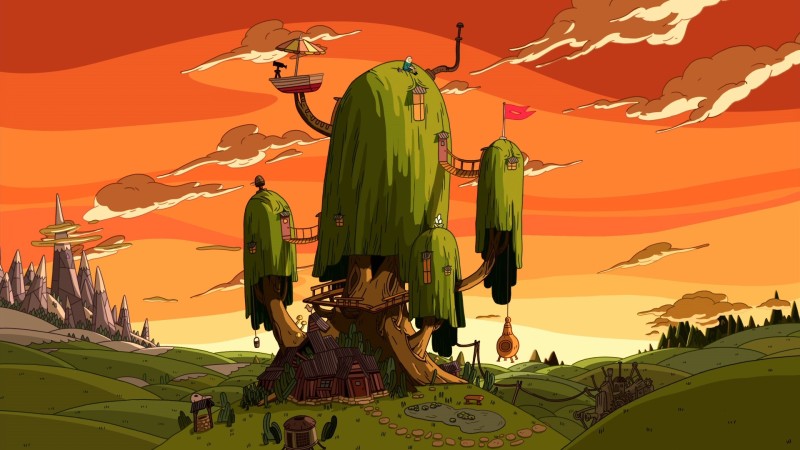Adventure Time, Cartoon, Cartoon Network, Tree House Wallpaper