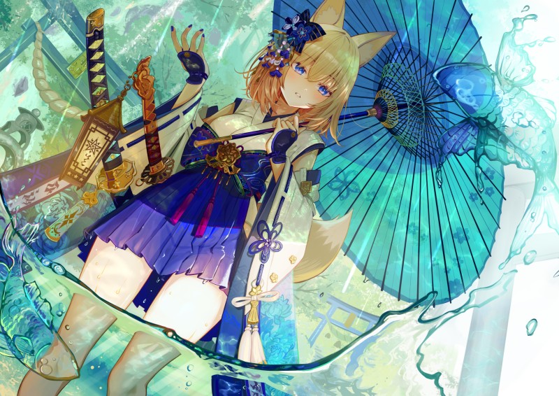 Anime, Anime Girls, Pixiv, Umbrella Wallpaper