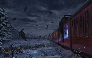 Digital Art, Hogwarts Express, Dementors (Harry Potter), Train Wallpaper