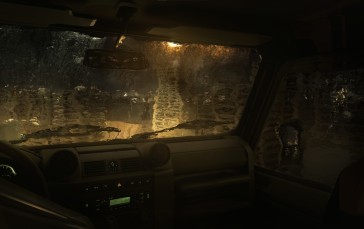 Car, Interior, Night, Rain, Radio Wallpaper
