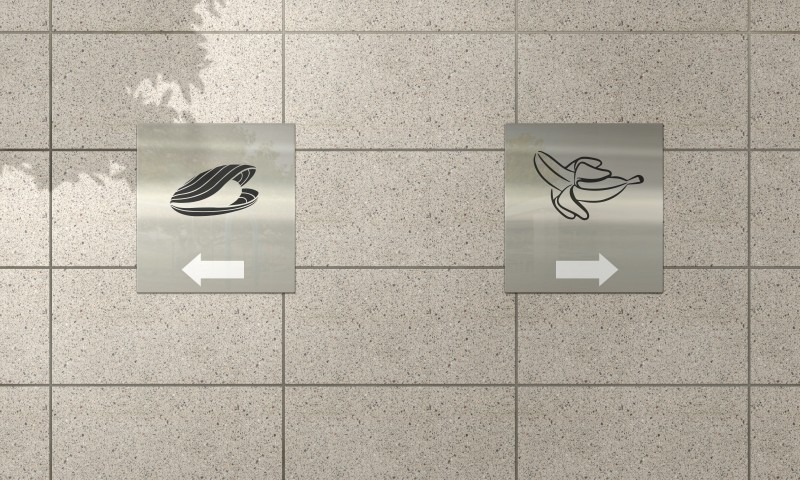 Public Restroom, Signs, Park, Digital Art Wallpaper